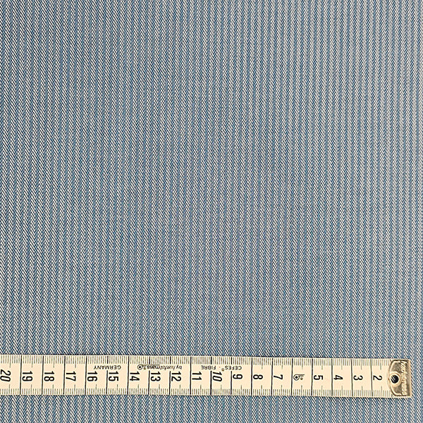 Jacquard Fischgrät fein blau