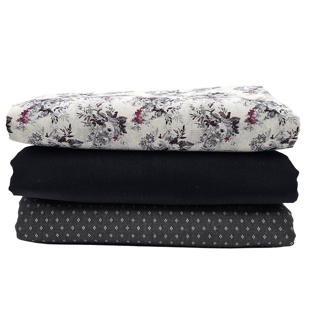 Trachten Stoffpaket schwarz und Schürze Blumenstrauß