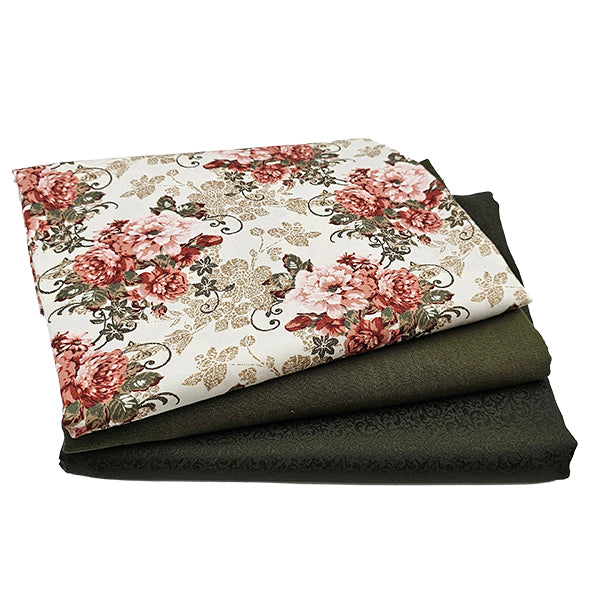Trachten Stoffpaket grün mit Blumen Schürze
