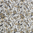 Baumwollsatin Siena Blumen senf und braun