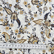 Baumwollsatin Siena Blumen senf und braun