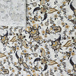 Baumwollsatin Siena Blumen senf und braun