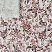Baumwollsatin Siena Blumen rosa und terra