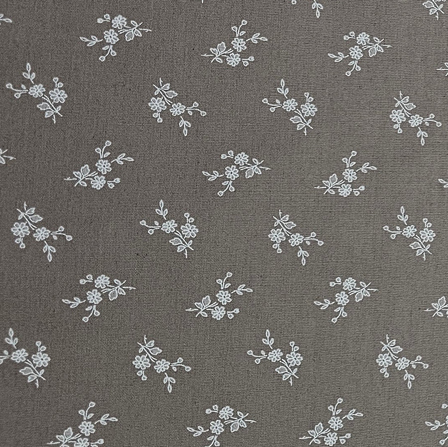 Baumwolle Streublümchen taupe