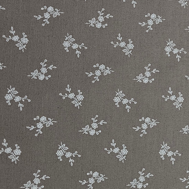 Baumwolle Streublümchen taupe