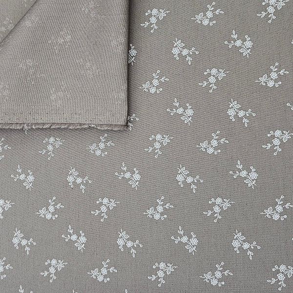 Baumwolle Streublümchen taupe