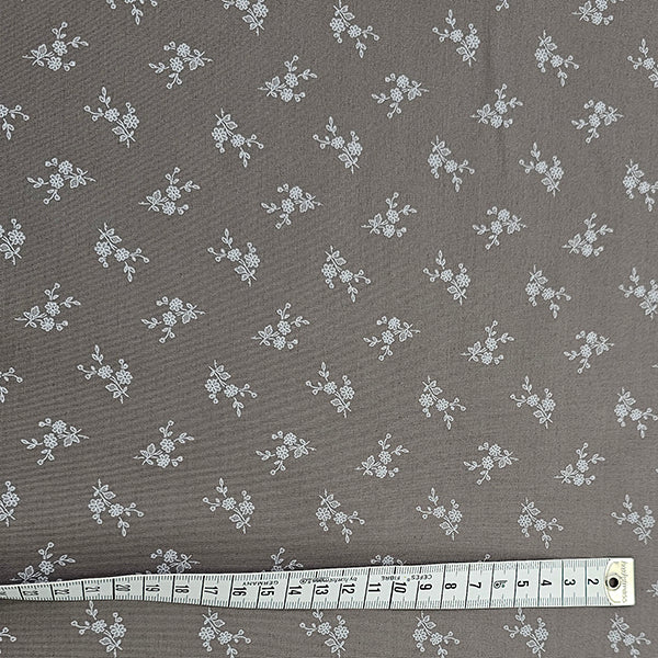 Baumwolle Streublümchen taupe