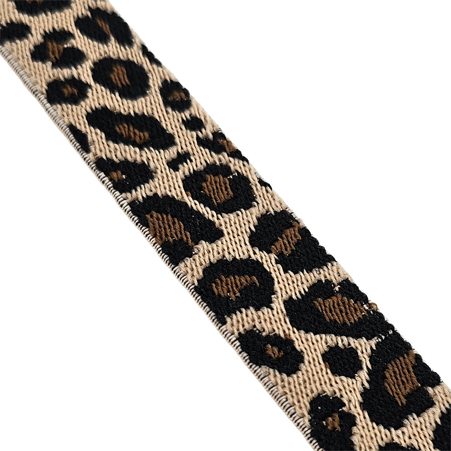 Elastic Band Jacquard Leopard beige 2,5cm