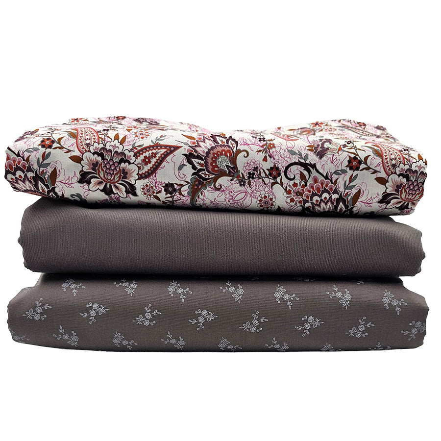 Trachten Stoffpaket grau und taupe mit Schürze