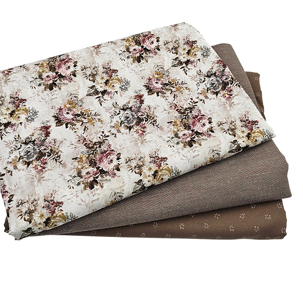 Trachten Stoffpaket in Jägerleinen mit Blumen Schürze