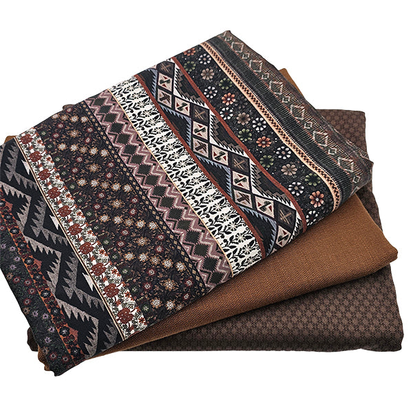 Trachten Stoffpaket braun und Jacquard mit Streifen Schürze