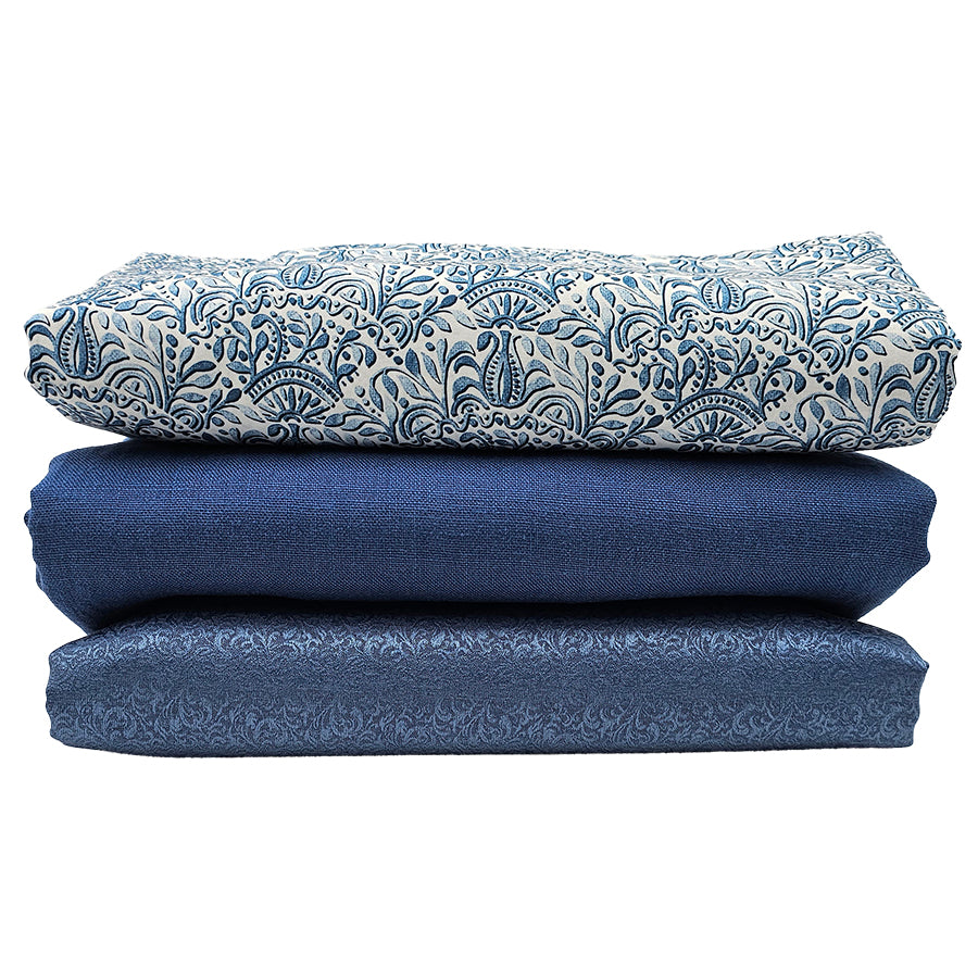 Trachten Stoffpaket in blau mit Ornament Schürze