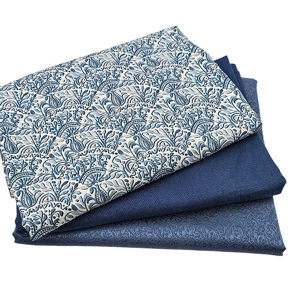 Trachten Stoffpaket in blau mit Ornament Schürze