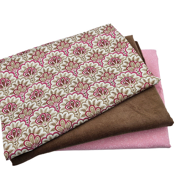 Trachten Stoffpaket Cord beige und hellrosa mit Schürze