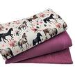 Alpensweat Stoffpaket Pferde und uni mit Bündchen