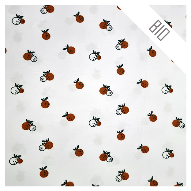 Jersey Stoffpaket Orange Bio und uni mit Bündchen