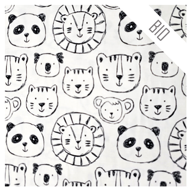 Jersey Löwen und Bären wollweiß Bio