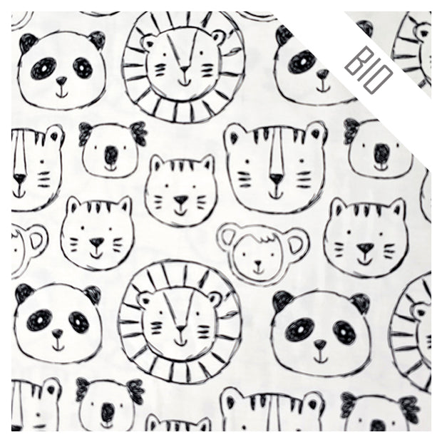 Jersey Löwen und Bären wollweiß Bio