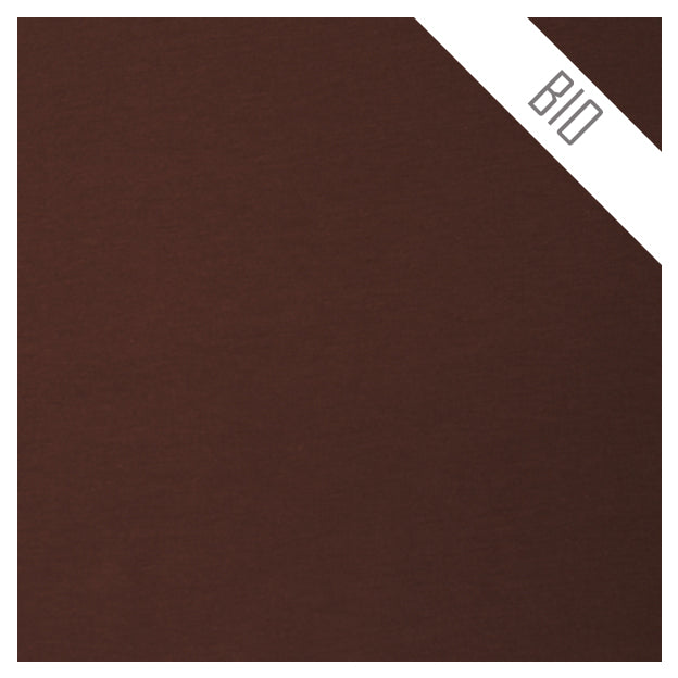 Baumwolljersey uni braun Bio