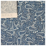 Baumwollsatin Paisley in blau