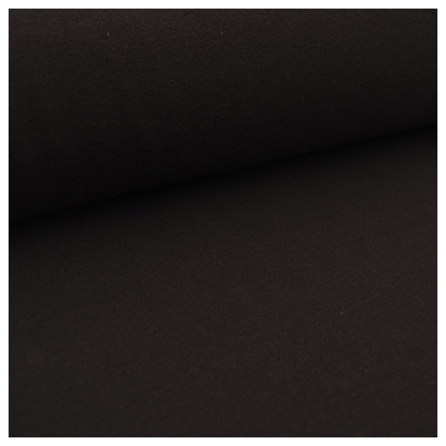 French Terry Stoffpaket Leopard und uni schwarz mit Bündchen