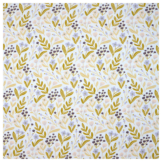 Jersey Stoffpaket Glitzer Blumen und uni mit Bündchen