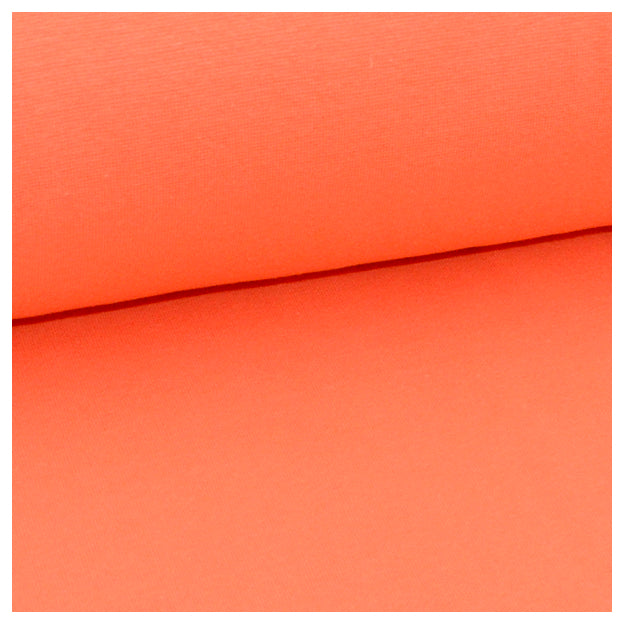 Jersey Stoffpaket Blumen und uni orange mit Bündchen