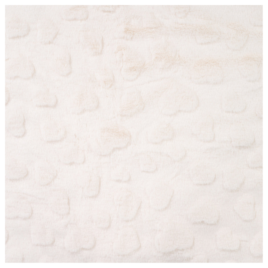 Fellimitat mit Herzen ecru