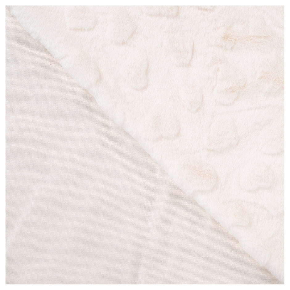 Fellimitat mit Herzen ecru