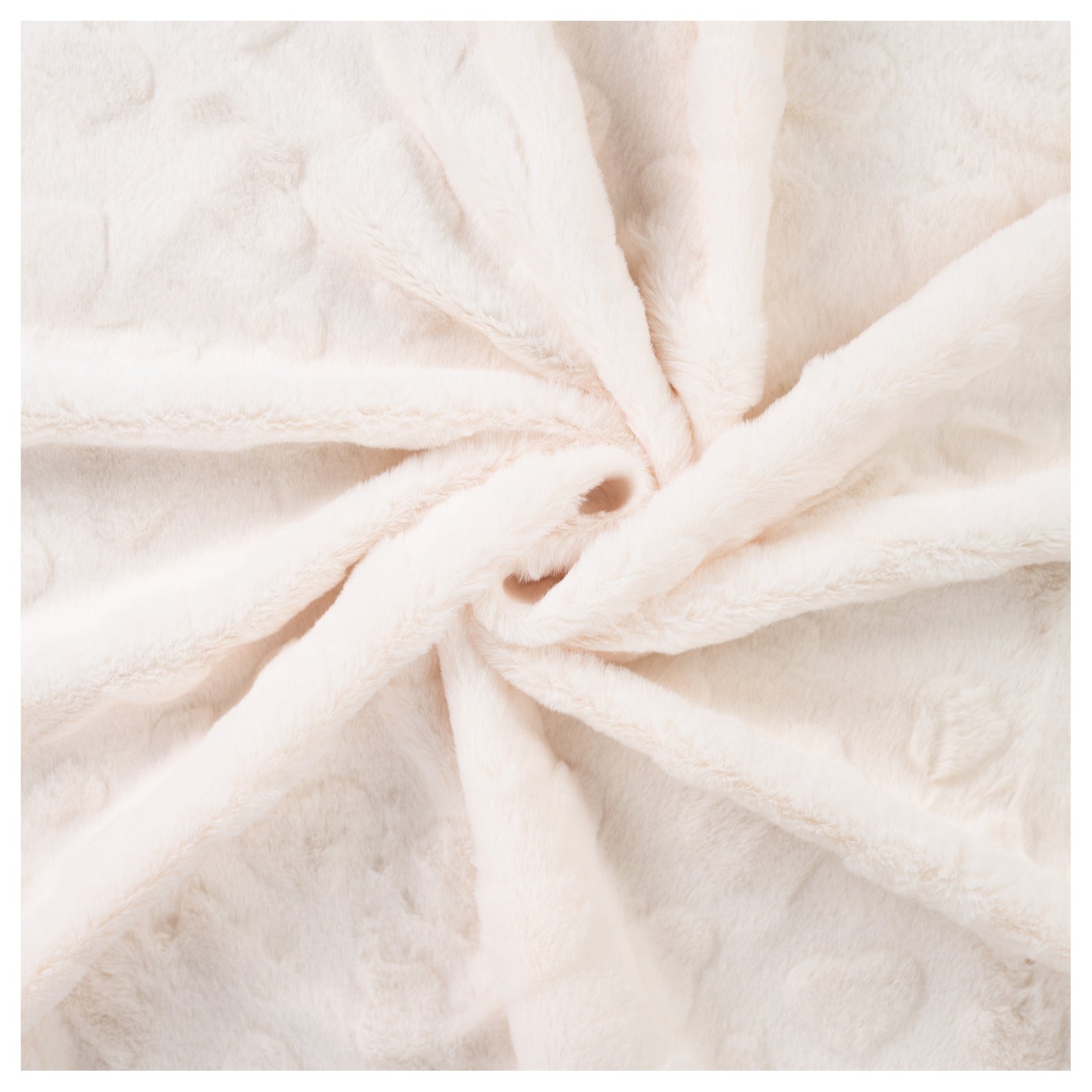 Fellimitat mit Herzen ecru