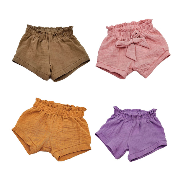 Nähpaket Musselin uni sunny shorts für Kinder auch für Anfänger geeignet