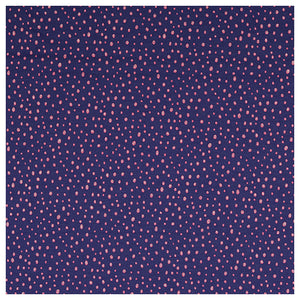 Jersey Punkte dunkelblau/ rosa Glitter