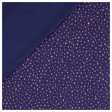 Jersey Punkte dunkelblau/ rosa Glitter
