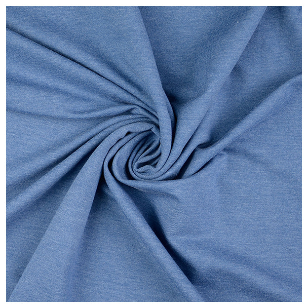 French Terry uni jeansblau melange