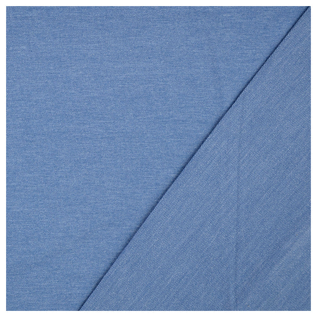 French Terry uni jeansblau melange