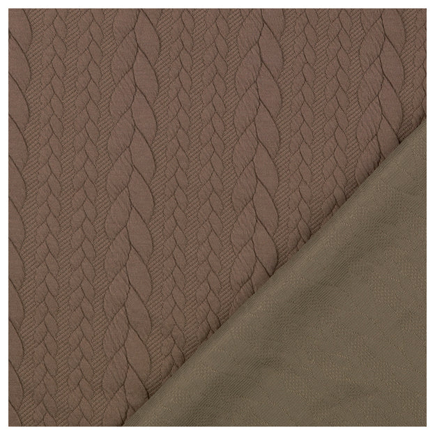 Zopf Jacquard/ Jersey taupe