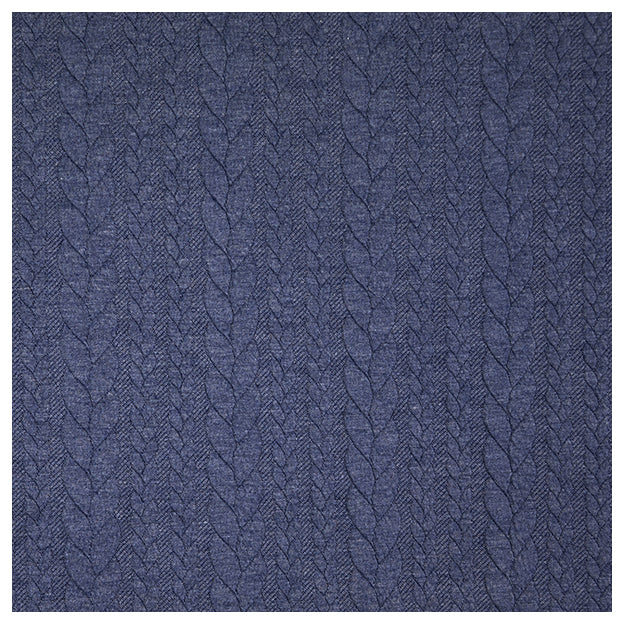 Zopf Jacquard/ Jersey jeansblau