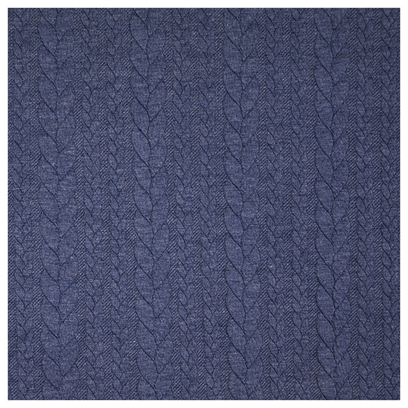 Zopf Jacquard/ Jersey jeansblau