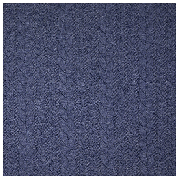 Zopf Jacquard/ Jersey jeansblau