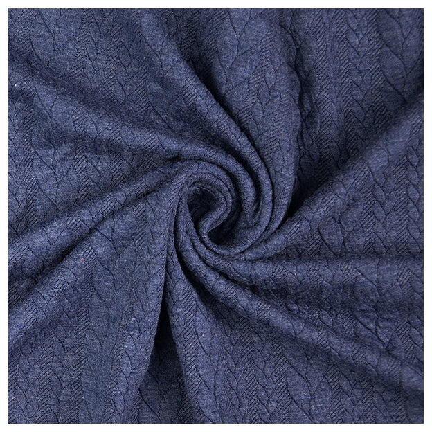 Zopf Jacquard/ Jersey jeansblau