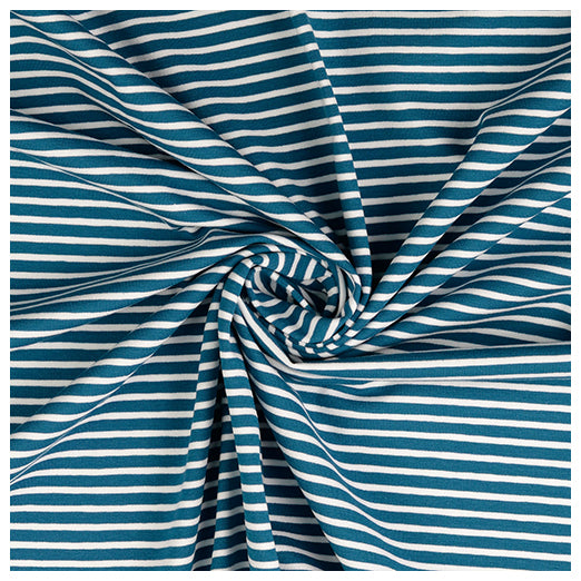 Jersey Streifen petrol/weiß 5mm