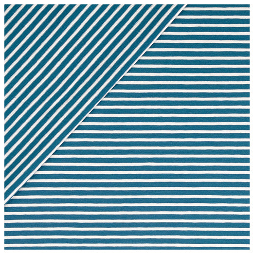 Jersey Streifen petrol/weiß 5mm