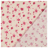 Baumwoll-Popelin Blumen bordeaux/rosa