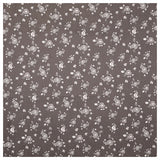 Baumwoll-Popelin Blumen grau/weiß