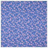 Baumwoll-Popelin Blumen blau/rosa