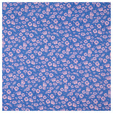 Baumwoll-Popelin Blumen blau/rosa