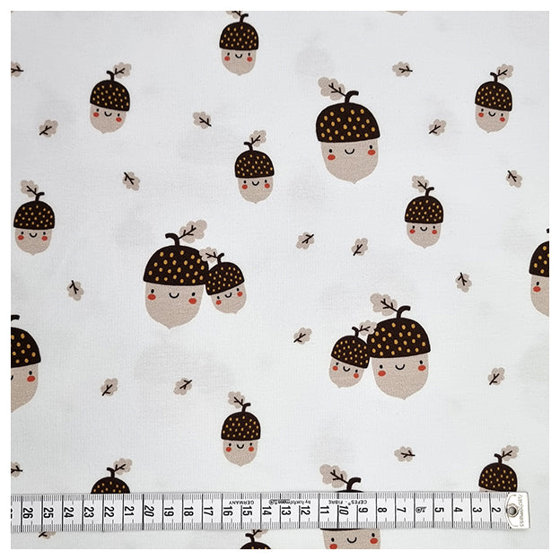 French Terry Eicheln und Blätter