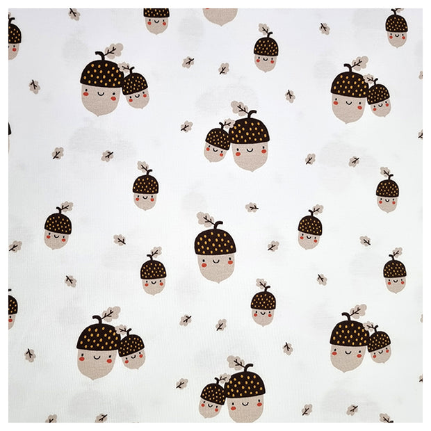 French Terry Eicheln und Blätter