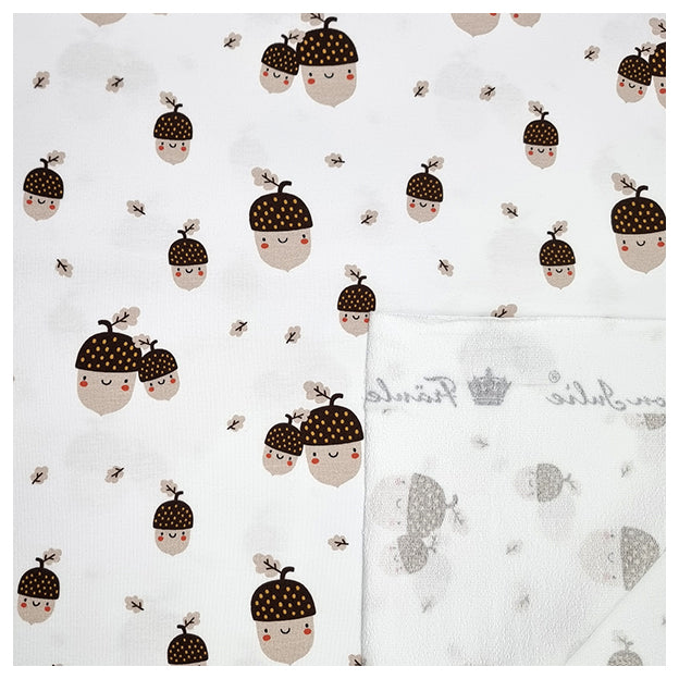 French Terry Eicheln und Blätter