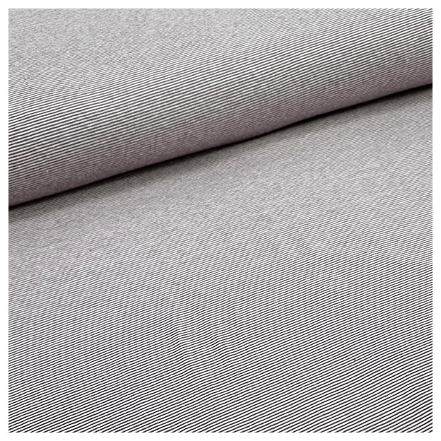 Jersey Streifen schmal violett und weiß